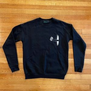 Cash App NYC Crewneck Sweater Men's Black Sweatshirt Size Medium Rare